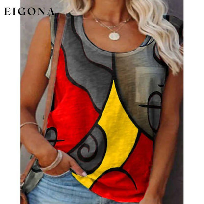 Women's Sleeveless Crew Neck Casual Top Vest Gray __stock:200 clothes refund_fee:800 tops