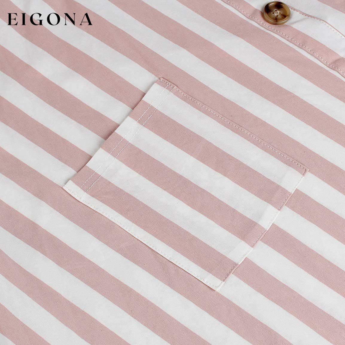 Womens Stripe Short Sleeve Wrap V Neck Button Front Tie Belted Dress __stock:500 casual dresses clothes dresses refund_fee:800