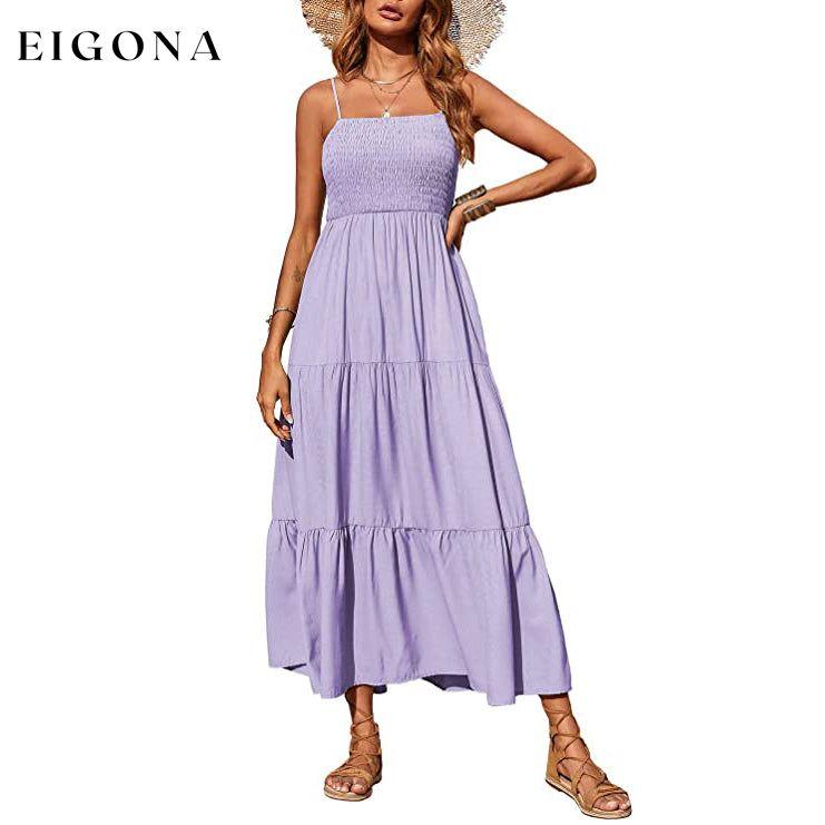 Women's Summer Boho Sleeveless Maxi Dress Light Purple __stock:200 casual dresses clothes dresses refund_fee:1200