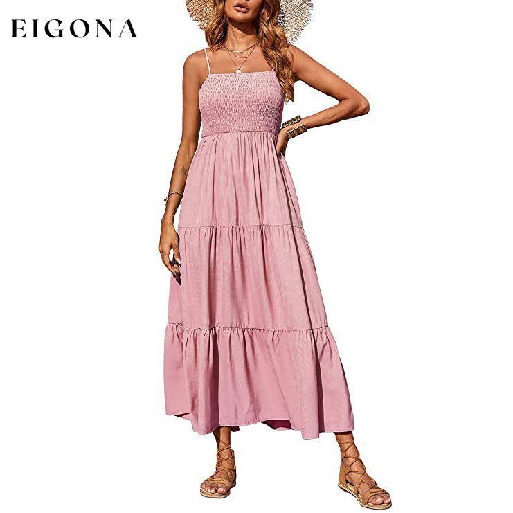 Women's Summer Boho Sleeveless Maxi Dress Pink __stock:200 casual dresses clothes dresses refund_fee:1200