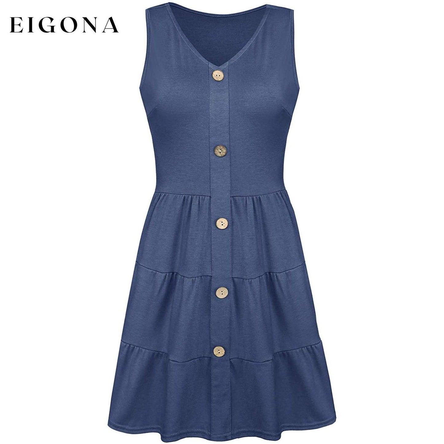 Women's Summer Sleeveless V Neck Dress __stock:200 casual dresses clothes dresses refund_fee:1200