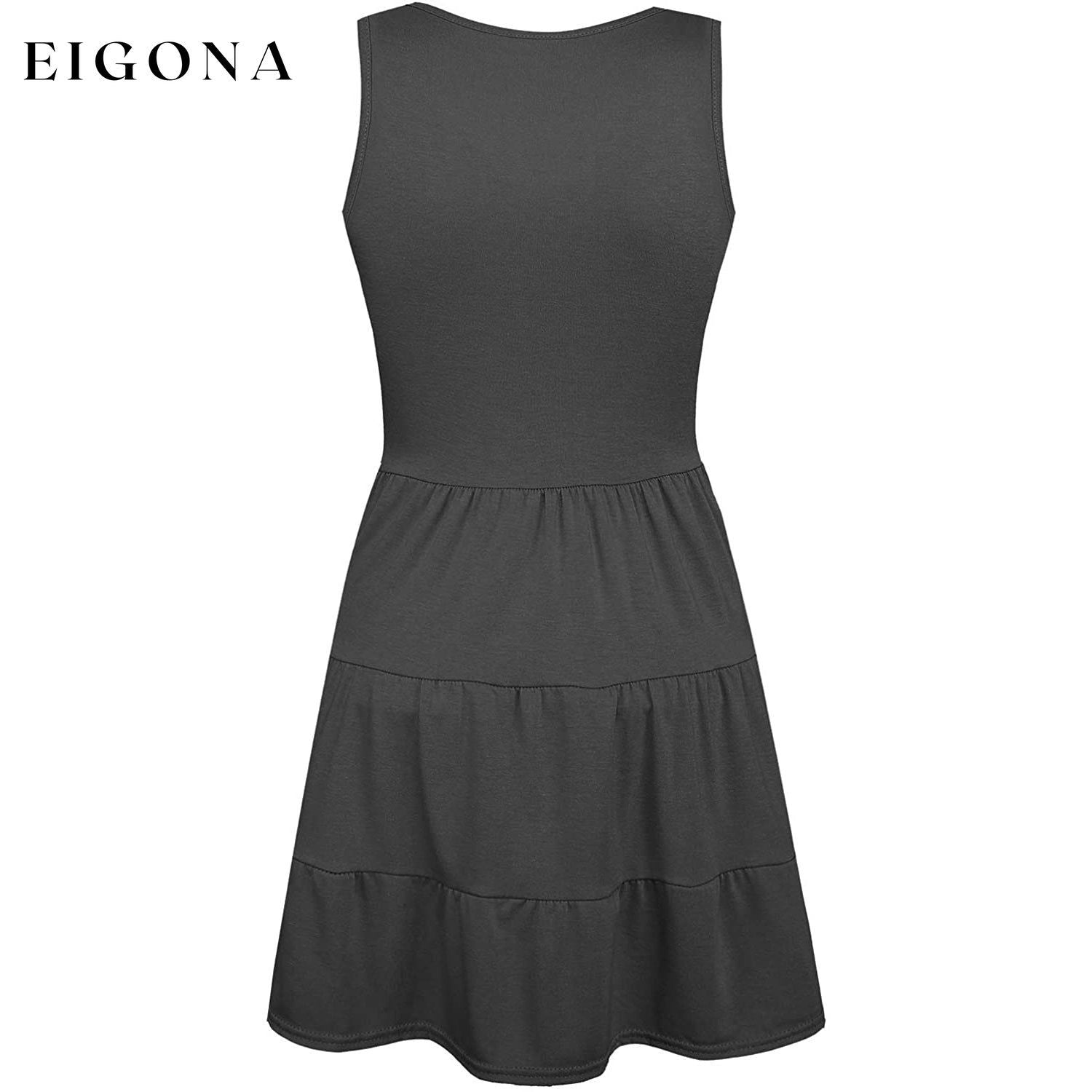 Women's Summer Sleeveless V Neck Dress __stock:200 casual dresses clothes dresses refund_fee:1200