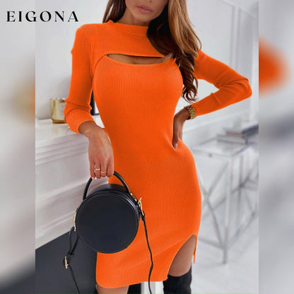 Women's Sweater Bodycon Long Sleeve Turtleneck Dress __stock:200 casual dresses clothes dresses refund_fee:1200