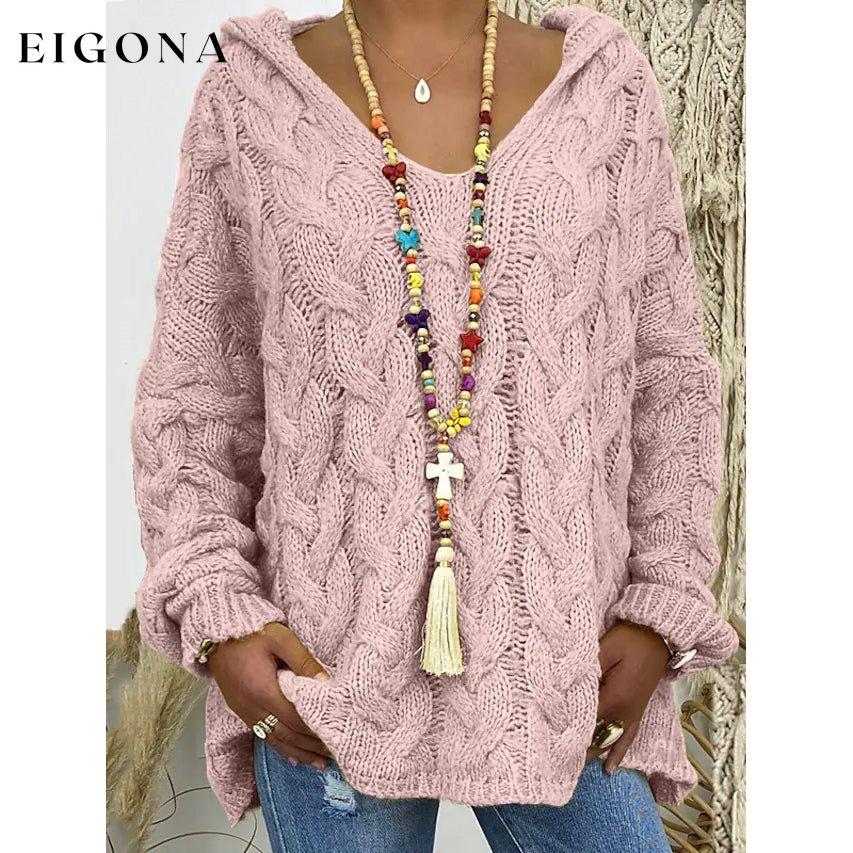 Women's Sweater Oversized Pullover Jumper Knitted Solid Color Pink __stock:200 clothes refund_fee:1200 tops