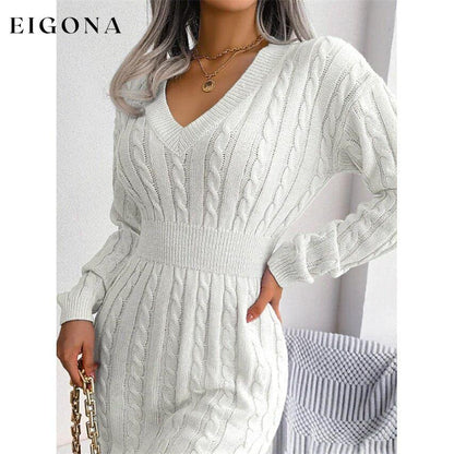 Women's Sweater Sheath Dress White __stock:200 casual dresses clothes dresses refund_fee:1200