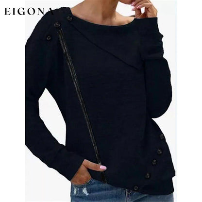 Women's Sweatshirt Pullover Solid Color Black __stock:200 clothes refund_fee:1200 tops