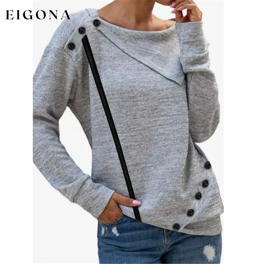 Women's Sweatshirt Pullover Solid Color Gray __stock:200 clothes refund_fee:1200 tops