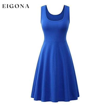 Women's Swing Knee Length Dress Royal Blue __stock:200 casual dresses clothes dresses Low stock refund_fee:800