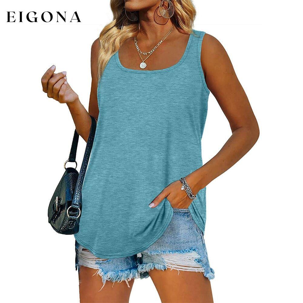 Women's Tank Top Casual Basic Square Neck Blue __stock:200 clothes refund_fee:1200 tops