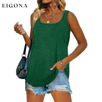 Women's Tank Top Casual Basic Square Neck Green __stock:200 clothes refund_fee:1200 tops