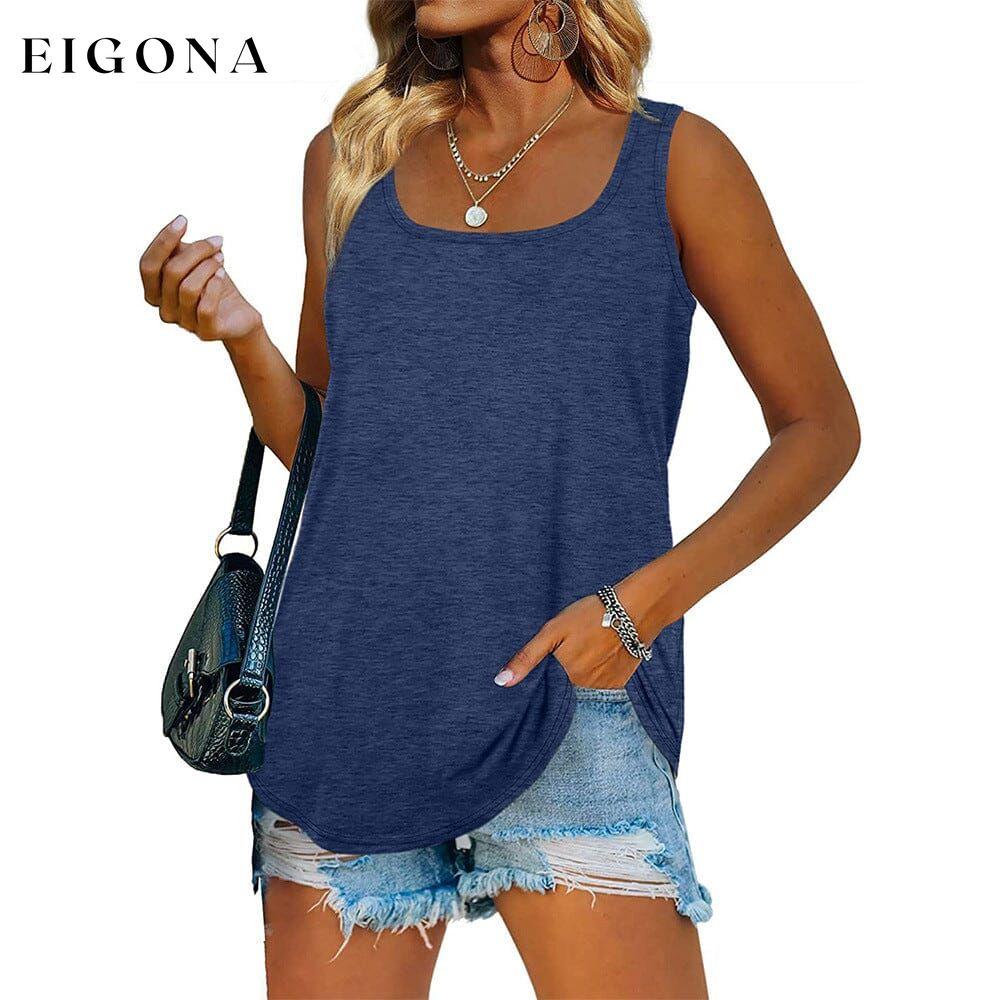 Women's Tank Top Casual Basic Square Neck Navy __stock:200 clothes refund_fee:1200 tops