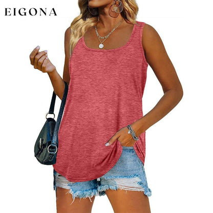 Women's Tank Top Casual Basic Square Neck Pink __stock:200 clothes refund_fee:1200 tops
