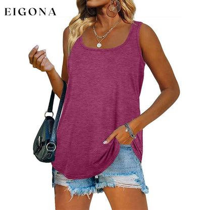 Women's Tank Top Casual Basic Square Neck Purple __stock:200 clothes refund_fee:1200 tops