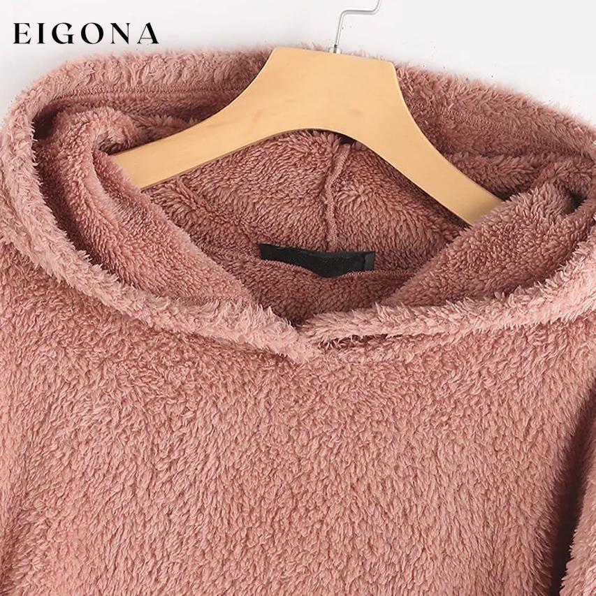 Women's Teddy Coat Cat Animal Front Pocket Hoodies __stock:50 Jackets & Coats refund_fee:1200