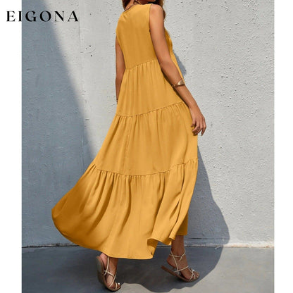 Women's V-neck Ruffle Hem Solid Dress __stock:200 casual dresses clothes dresses refund_fee:1200