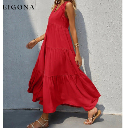 Women's V-neck Ruffle Hem Solid Dress __stock:200 casual dresses clothes dresses refund_fee:1200