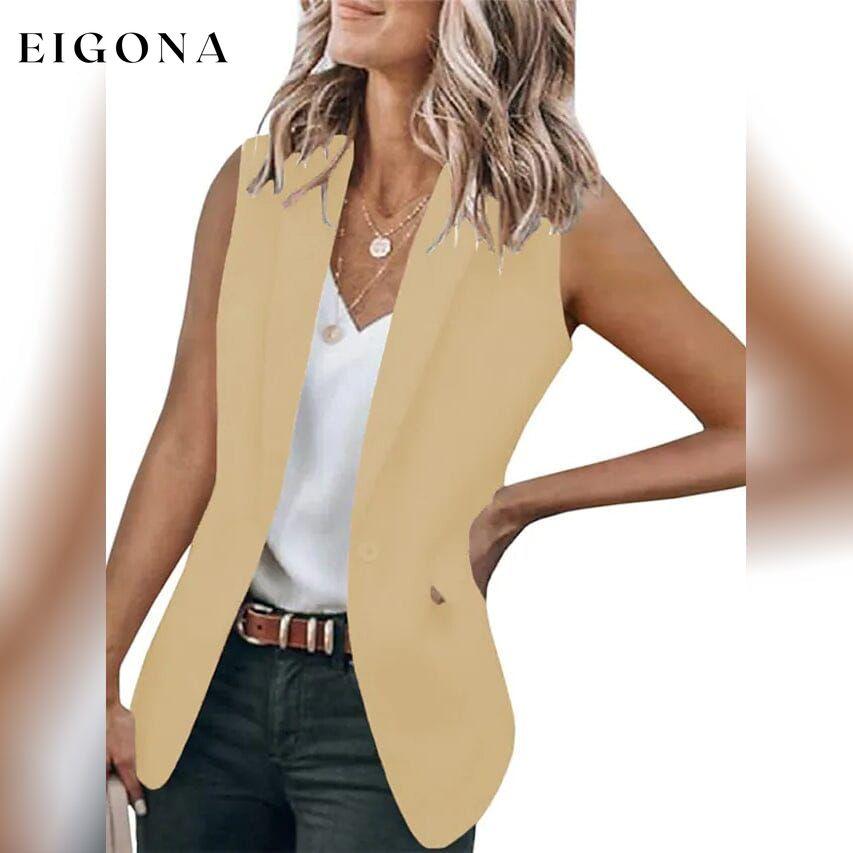 Women's Vest Regular Coat Apricot __stock:200 Jackets & Coats refund_fee:1200
