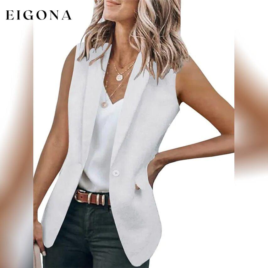 Women's Vest Regular Coat White __stock:200 Jackets & Coats refund_fee:1200