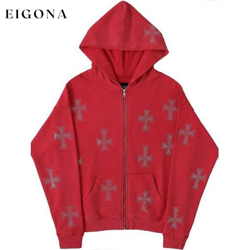 Women's Zip Sports Hoodie Red __stock:200 Jackets & Coats refund_fee:1200